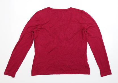 Preworn Womens Pink  Knit Cardigan Jumper Size L