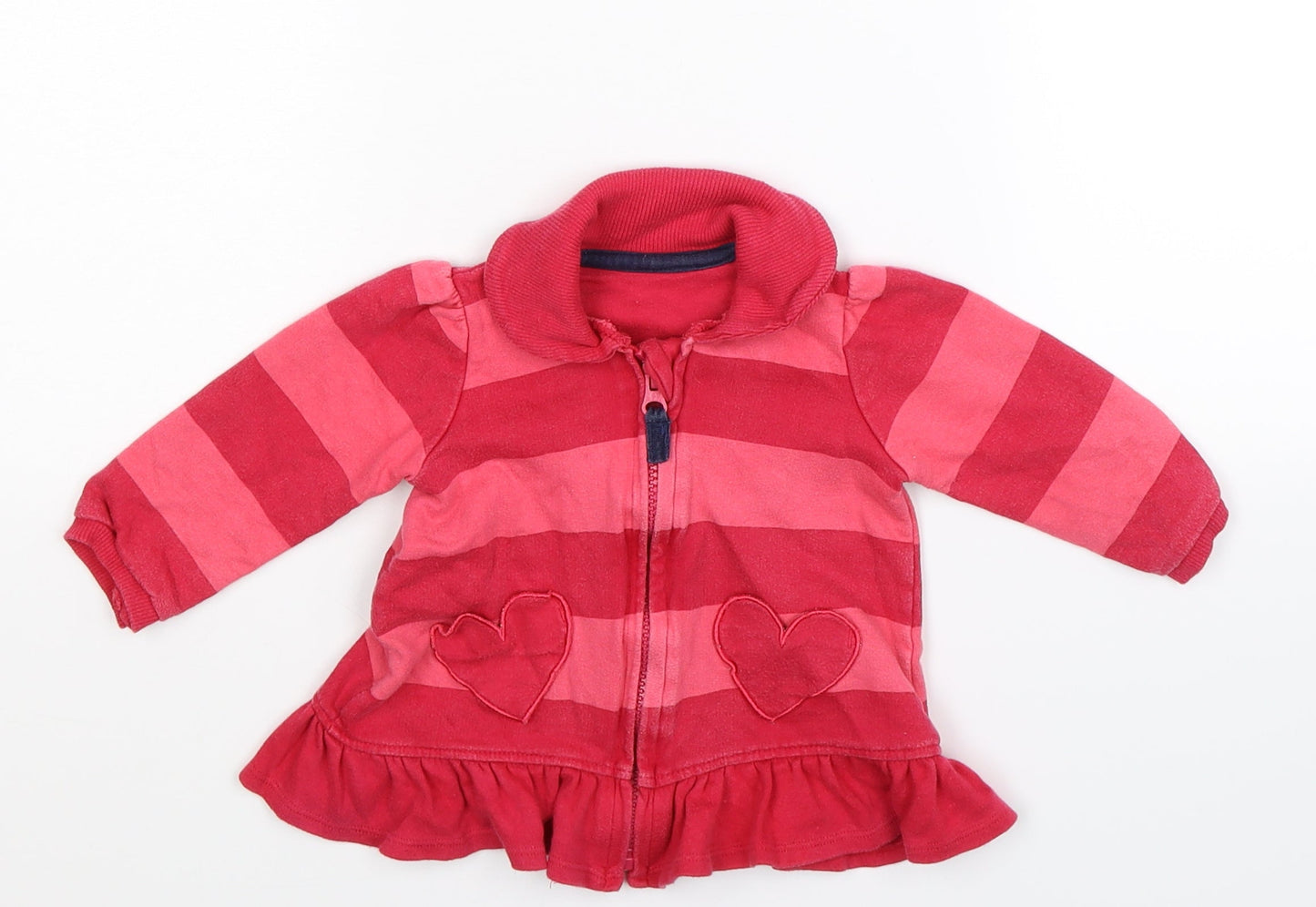 George Girls Pink Striped  Jacket  Size 6-9 Months