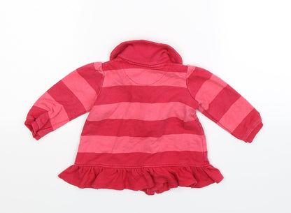 George Girls Pink Striped  Jacket  Size 6-9 Months