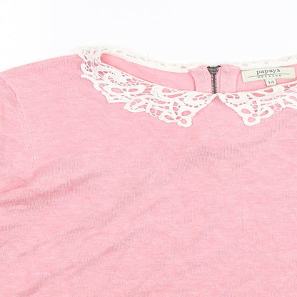 Papaya Womens Pink  Knit Pullover Jumper Size 10