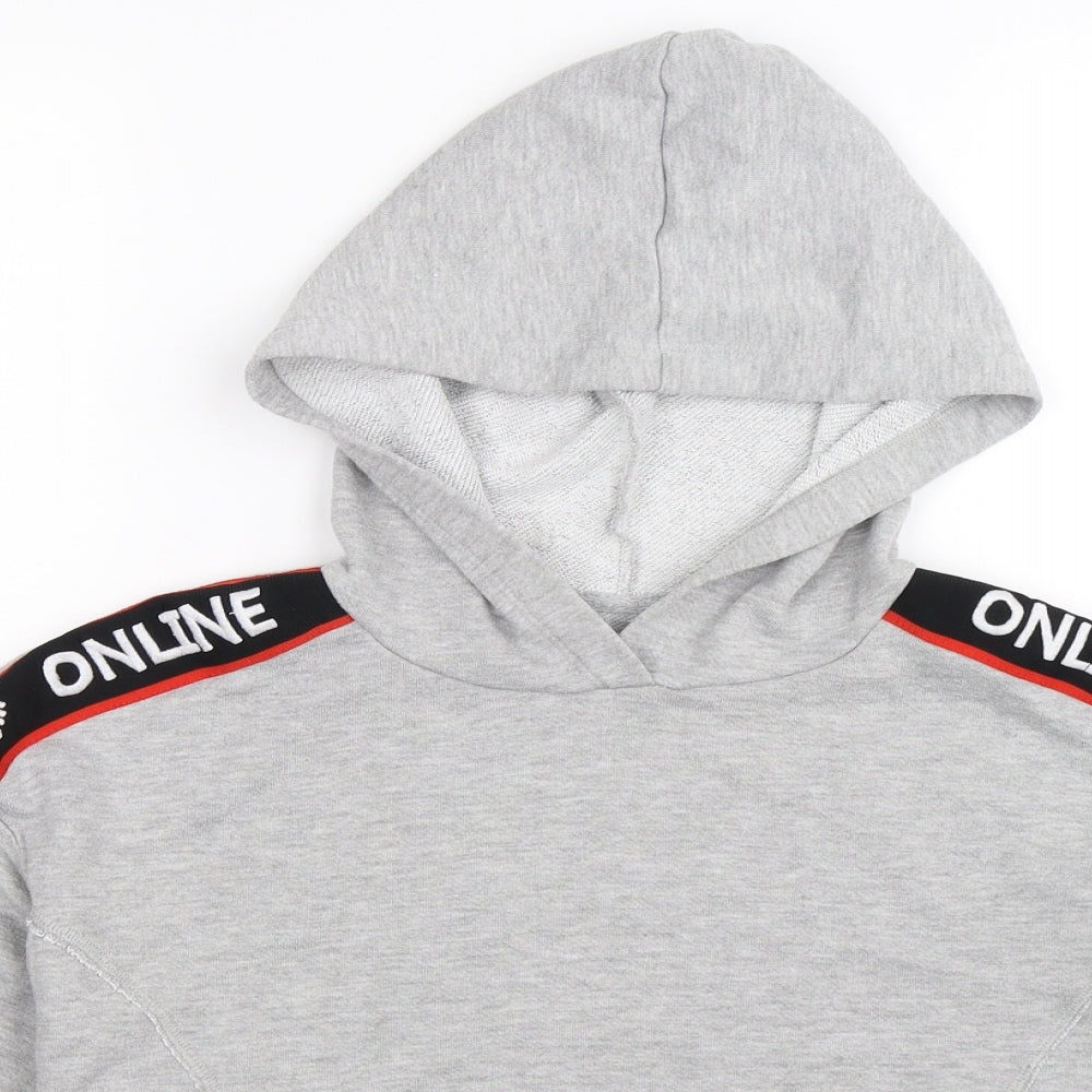 Bershka Womens Grey   Pullover Hoodie Size S  - Cropped