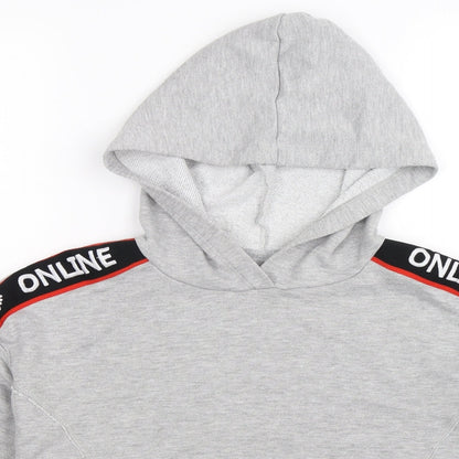 Bershka Womens Grey   Pullover Hoodie Size S  - Cropped