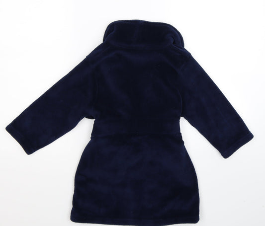 Dunnes Stores Boys Blue Solid Fleece  Robe Size 3-4 Years