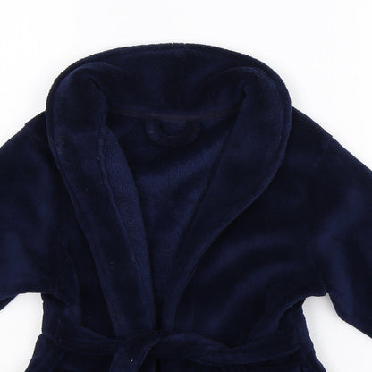 Dunnes Boys Blue Solid Fleece  Robe Size 3-4 Years