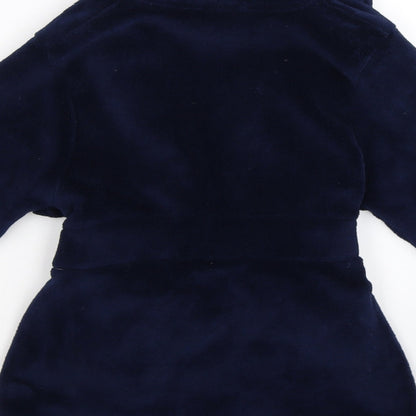 Dunnes Boys Blue Solid Fleece  Robe Size 3-4 Years