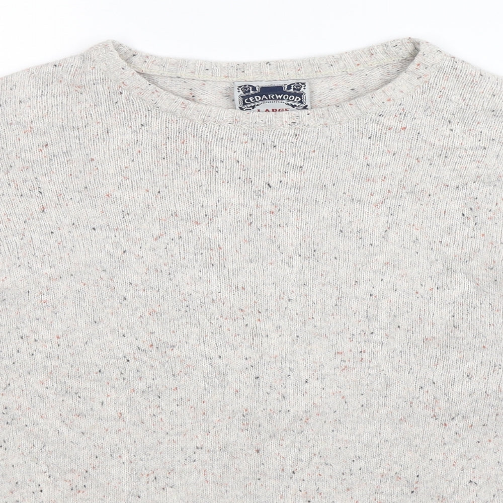 Cedar Wood State Mens Grey  Knit Pullover Jumper Size L