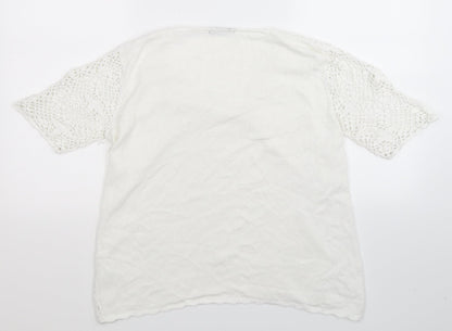 BM Womens White  Knit Pullover Jumper Size M