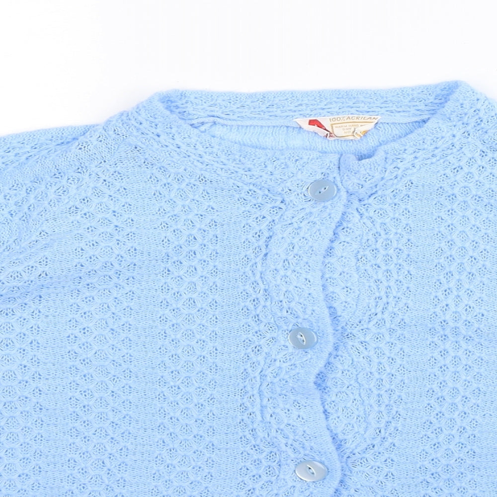 Preworn Womens Blue  Knit Cardigan Jumper One Size