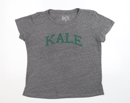 Riot Womens Grey   Basic T-Shirt Size M