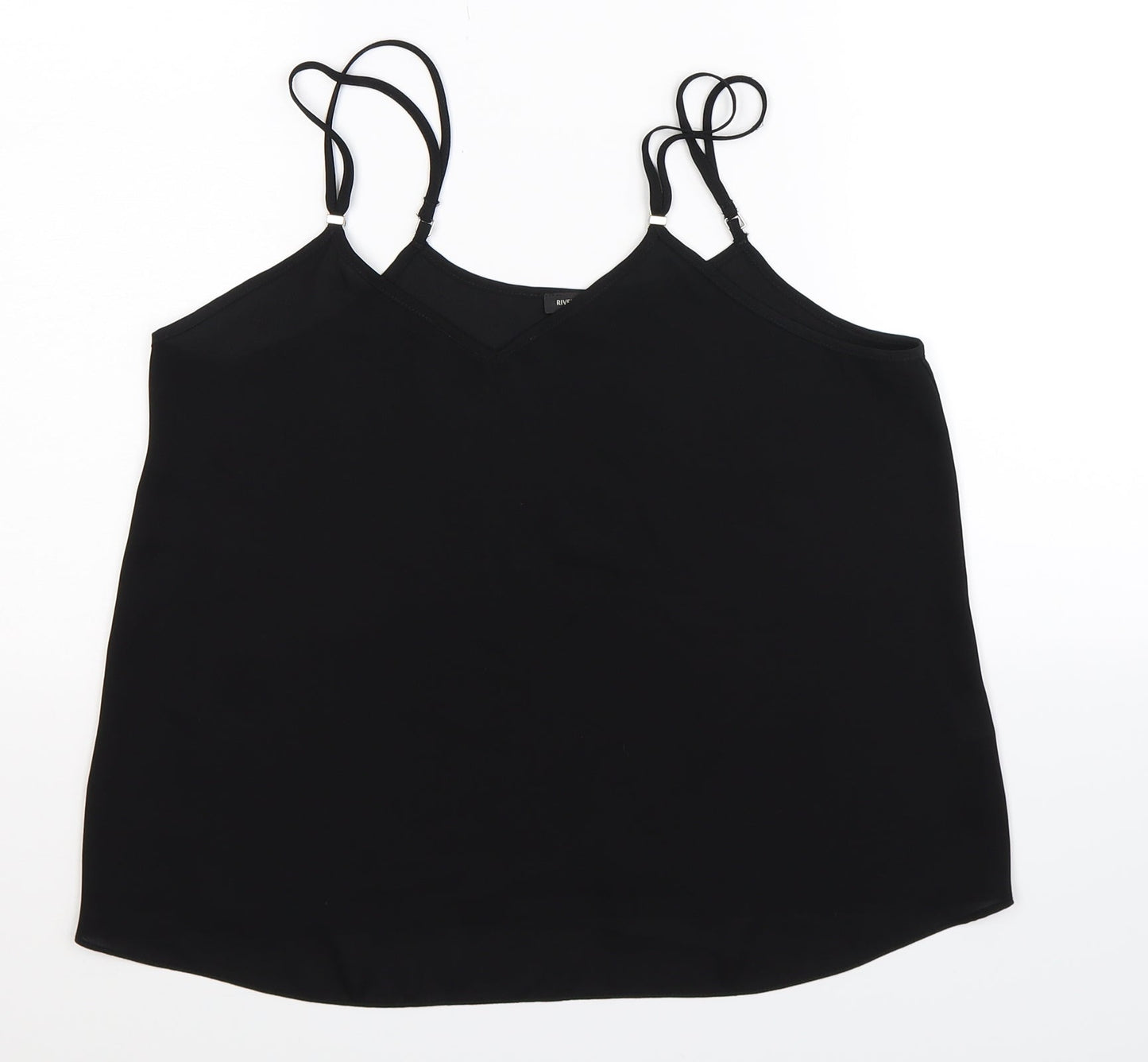 Womens UK Size 10 River Island Black Basic Tank