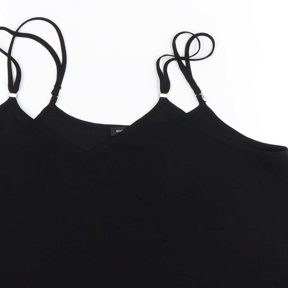Womens UK Size 10 River Island Black Basic Tank