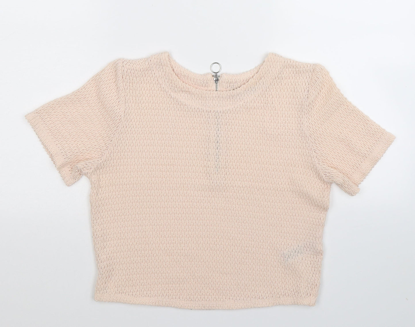 Womens UK Size 10 New Look Beige Basic T-Shirt