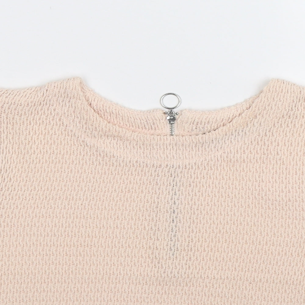 Womens UK Size 10 New Look Beige Basic T-Shirt