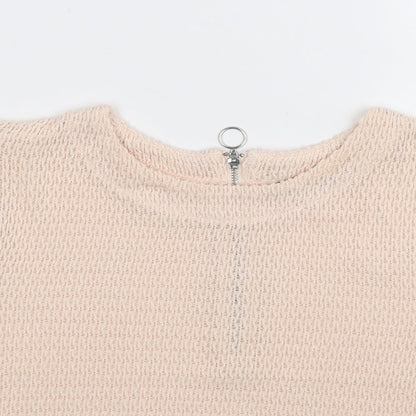 Womens UK Size 10 New Look Beige Basic T-Shirt