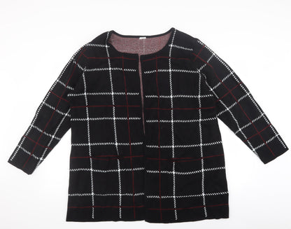 Preworn Womens Black Check  Cardigan Jumper Size 16