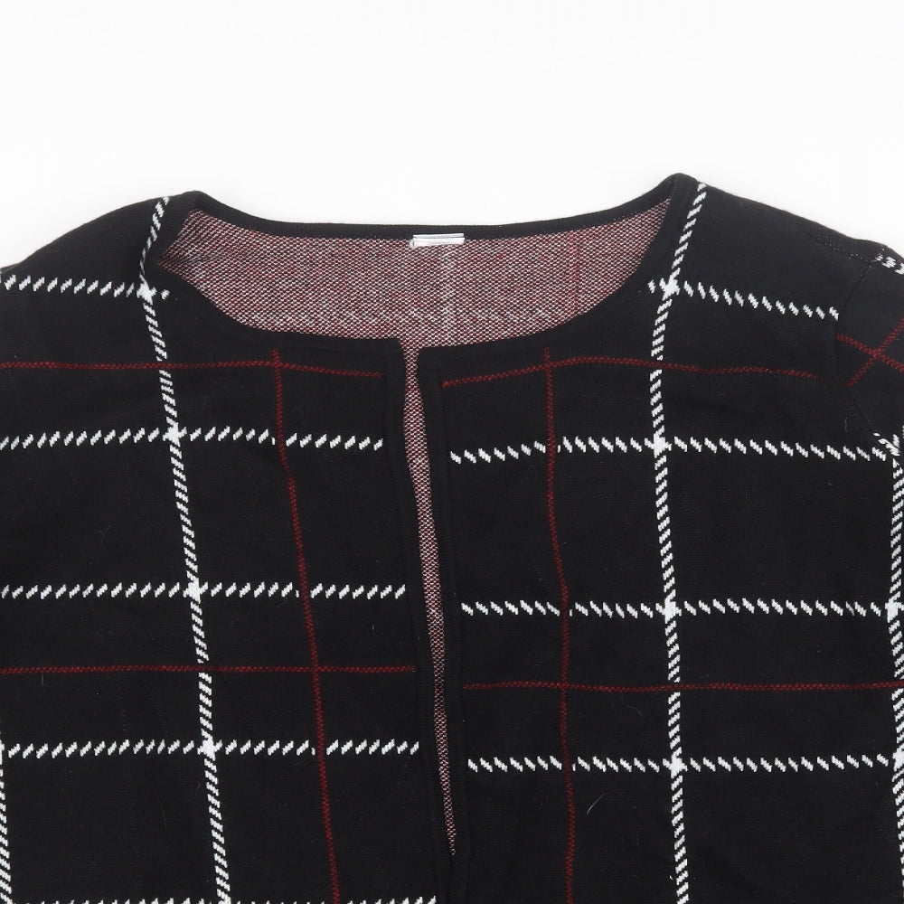 Preworn Womens Black Check  Cardigan Jumper Size 16