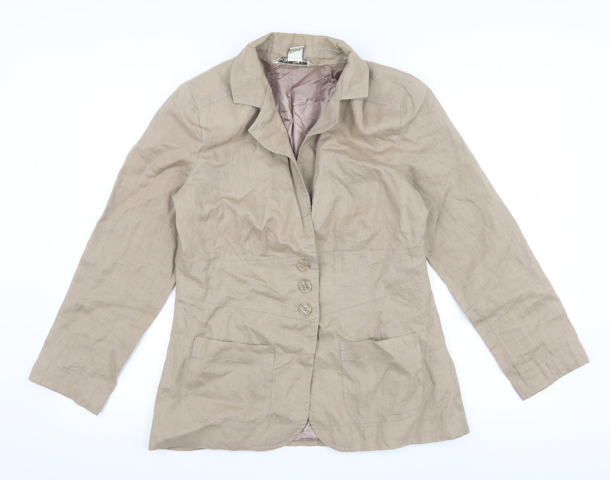 Nikki Valenti  Womens Beige   Jacket  Size 10