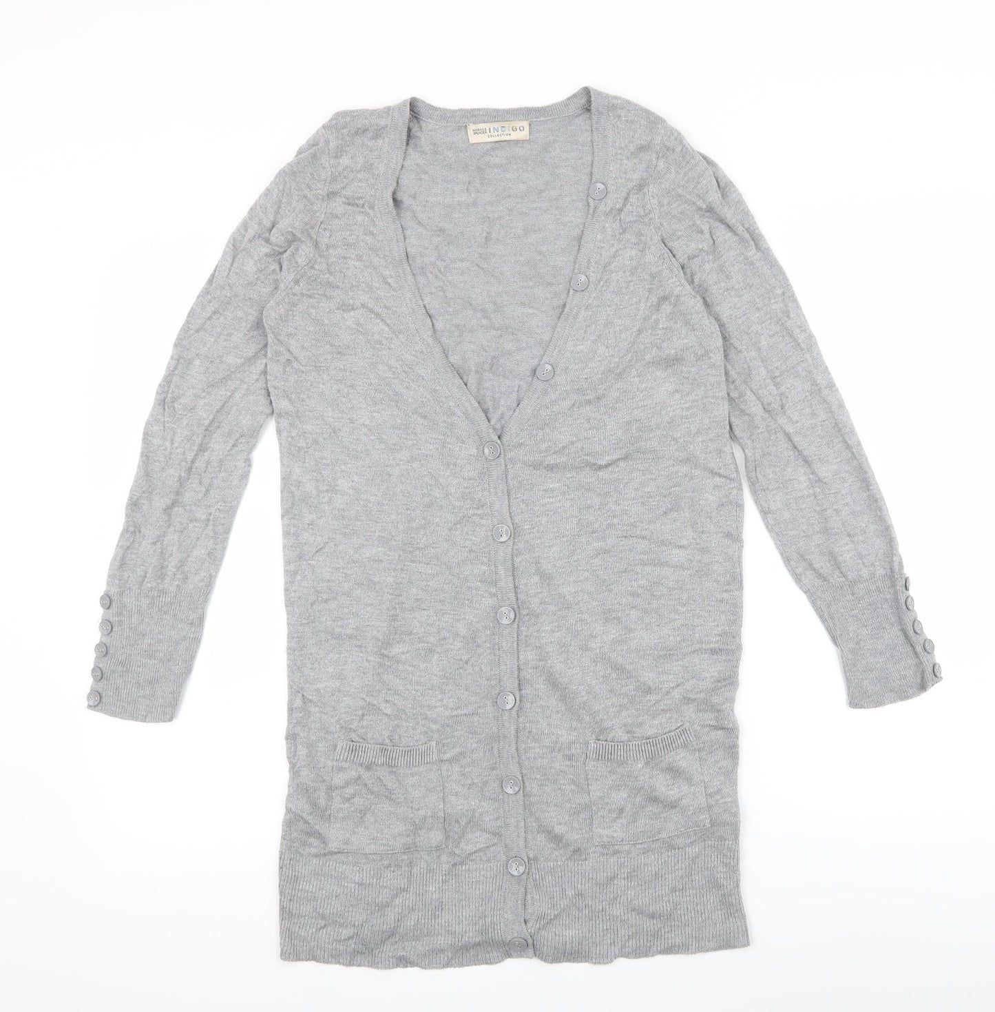 M&S Womens Grey   Cardigan Jumper Size S