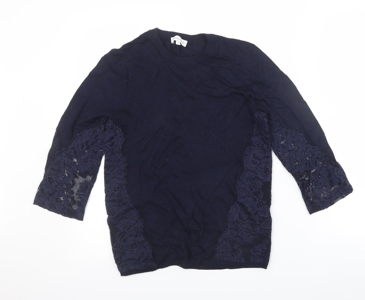 Warehouse Womens Blue   Pullover Jumper Size 8  - Lace