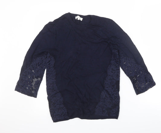 Warehouse Womens Blue   Pullover Jumper Size 8  - Lace