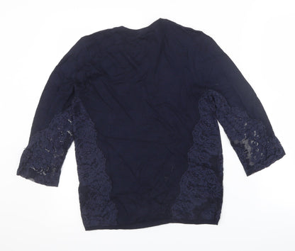 Warehouse Womens Blue   Pullover Jumper Size 8  - Lace