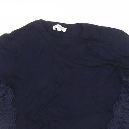 Warehouse Womens Blue   Pullover Jumper Size 8  - Lace