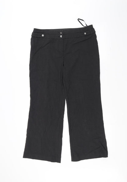 Womens UK Size 12 Marks and Spencer Regular Fit  Black Trousers