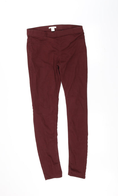 Womens UK Size 12 H&M Regular Fit Skinny Red Jeans