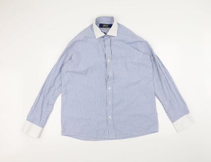 Mens UK Collar Size L meicy Smart Blue  Dress Shirt