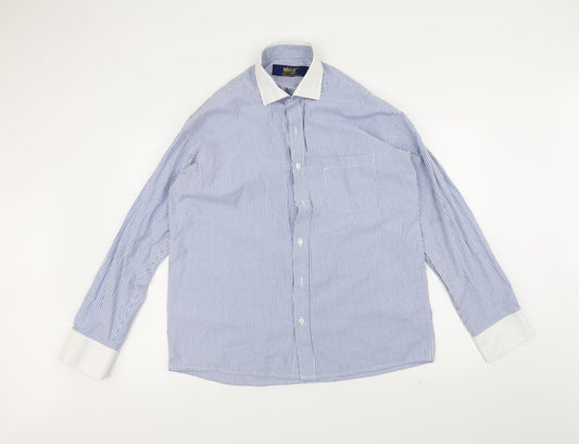 Mens UK Collar Size L meicy Smart Blue  Dress Shirt