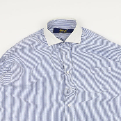 Mens UK Collar Size L meicy Smart Blue  Dress Shirt