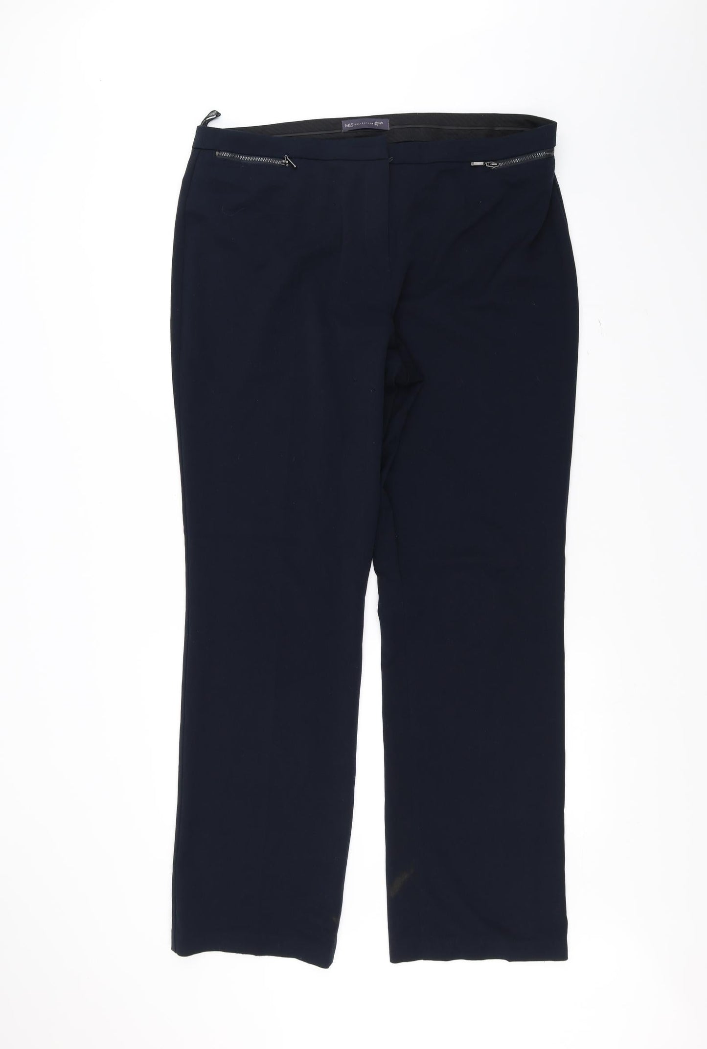 Womens UK Size 18 Marks and Spencer Regular Fit  Blue Trousers
