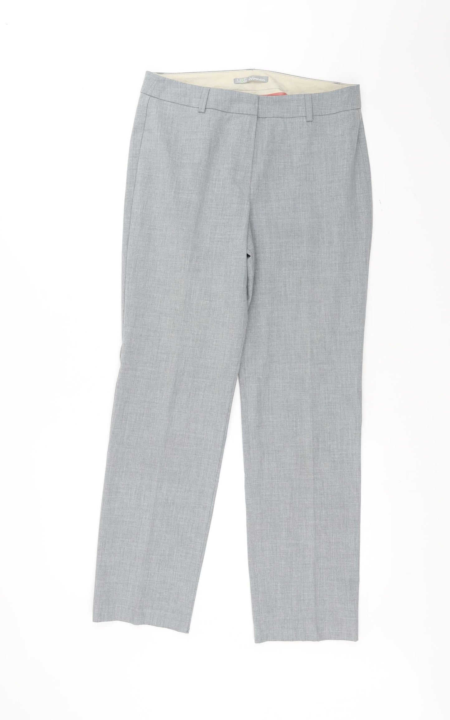 Womens UK Size 10 Marks and Spencer Regular Fit  Grey Trousers