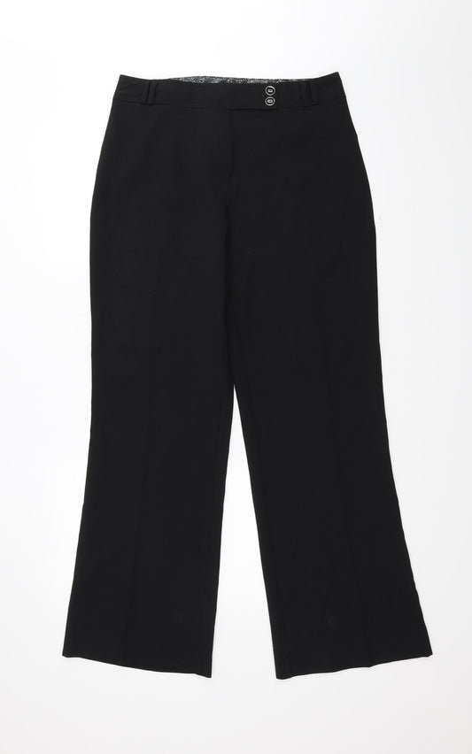 M&Co Womens Black   Trousers  Size 12 L28 in