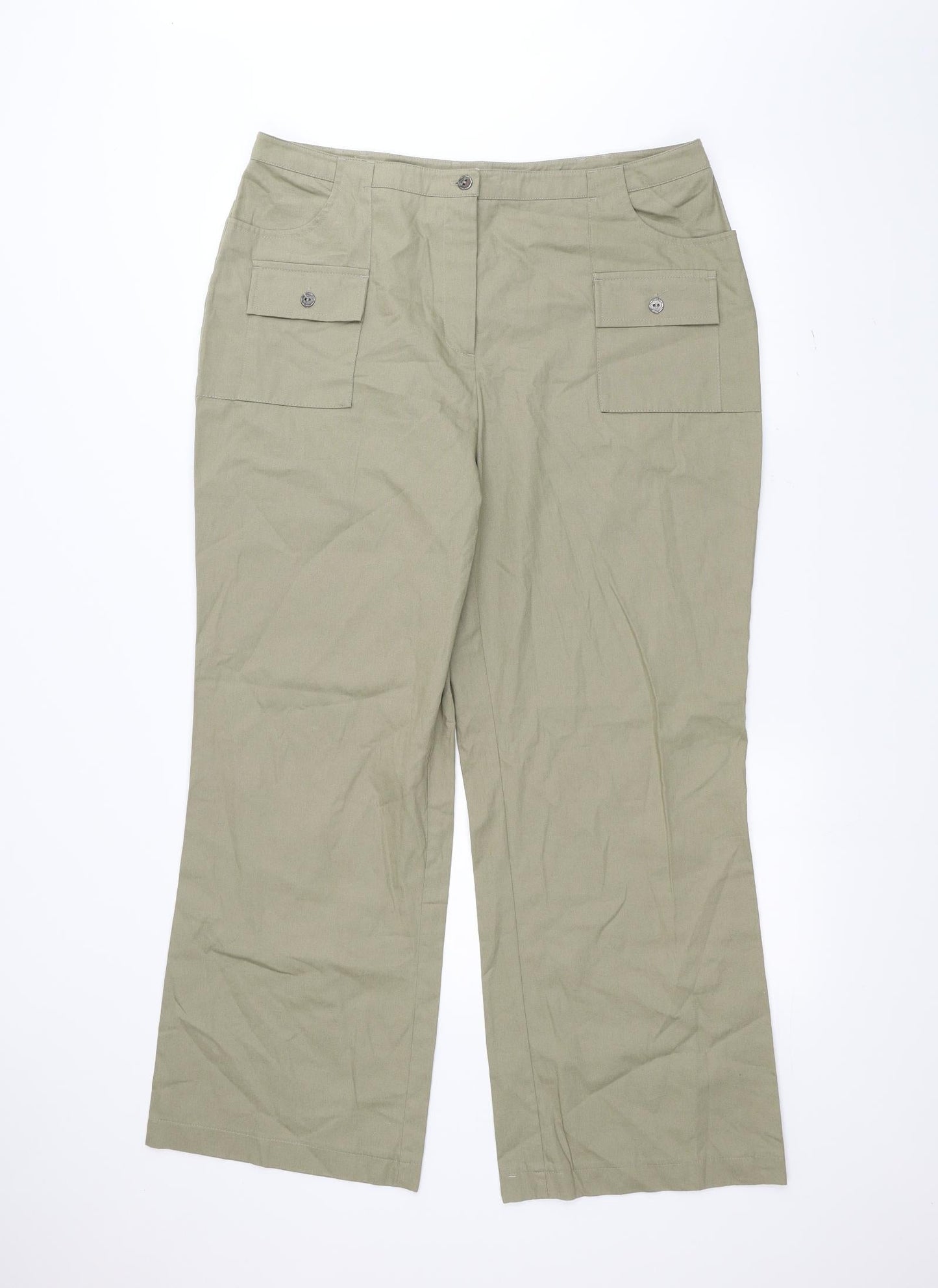 Womens UK Size 18 For Women Regular Fit  Green Trousers