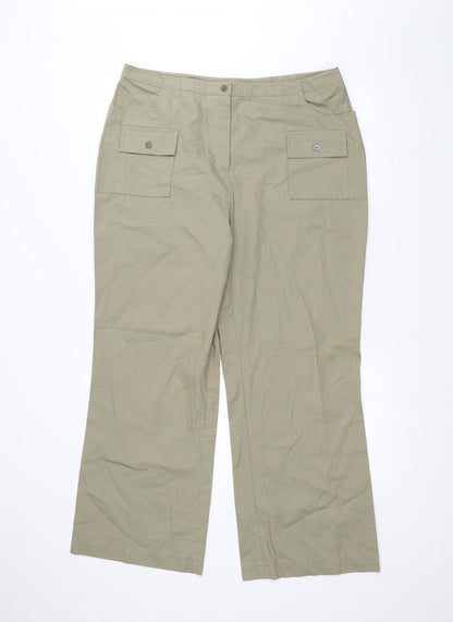 Womens UK Size 18 For Women Regular Fit  Green Trousers