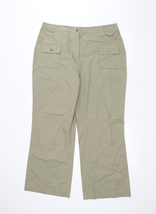 Womens UK Size 18 For Women Regular Fit  Green Trousers