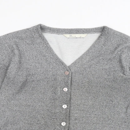 BHS Womens Grey   Cardigan Jumper Size 14