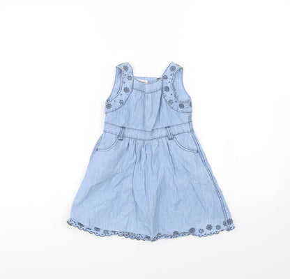 John Lewis Girls Blue   Fit & Flare  Size 2 Years