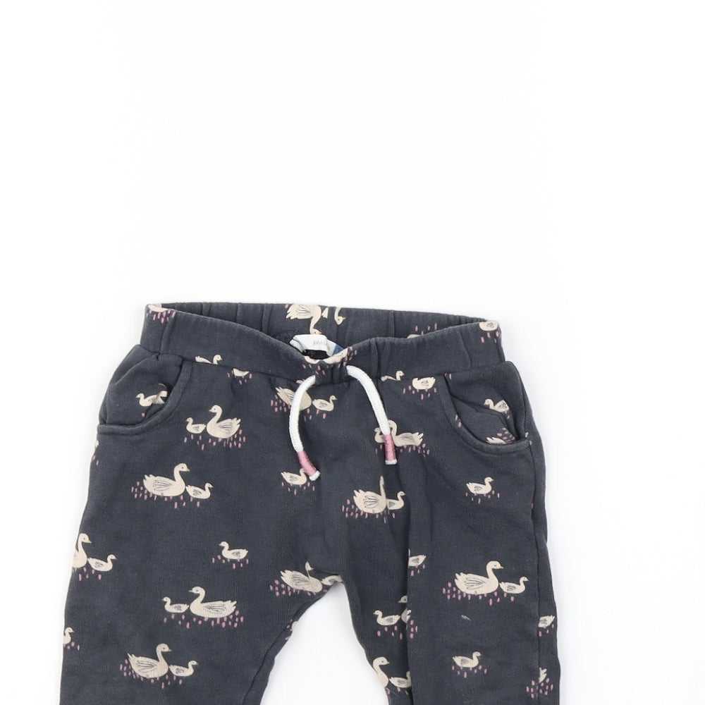 John Lewis Girls Blue Animal Print  Jogger Trousers Size 18 Months