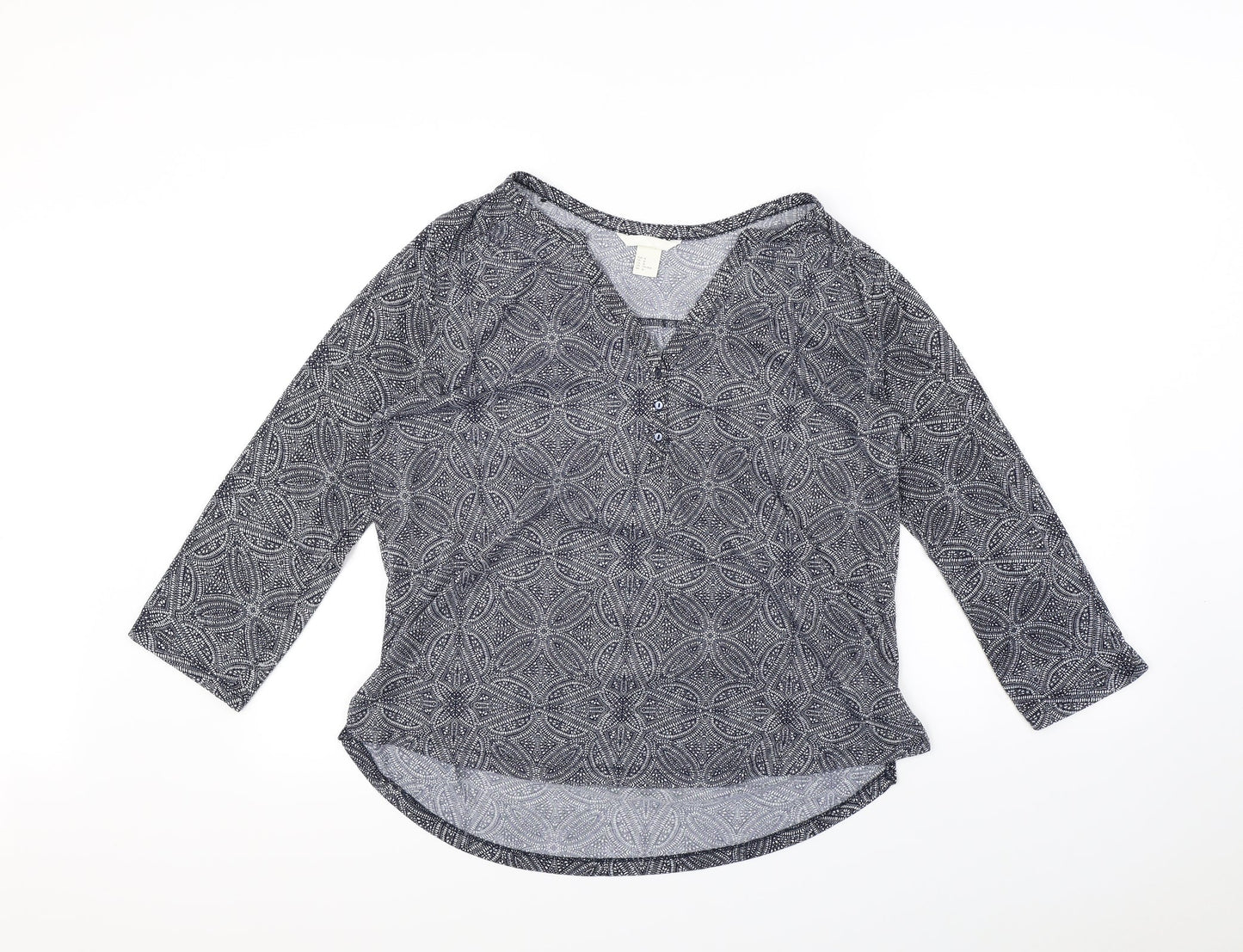 Womens UK Size M H&M Blue Basic T-Shirt