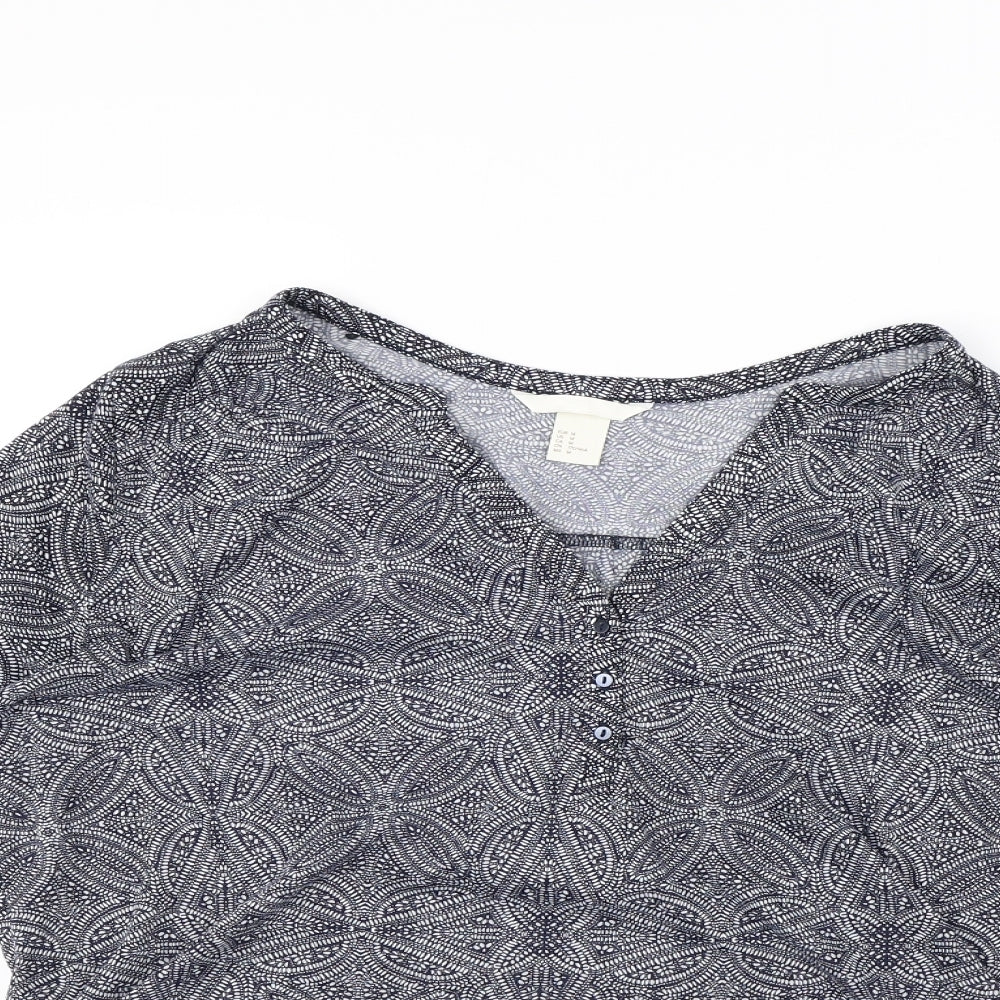 Womens UK Size M H&M Blue Basic T-Shirt