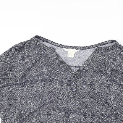 Womens UK Size M H&M Blue Basic T-Shirt