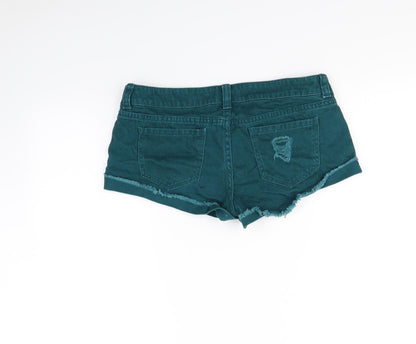 FOREVER 21 Womens Green   Cut-Off Shorts Size 28 in
