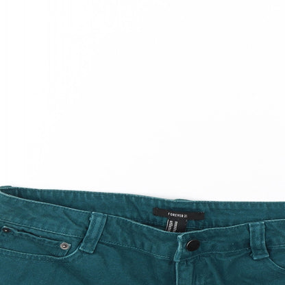 FOREVER 21 Womens Green   Cut-Off Shorts Size 28 in