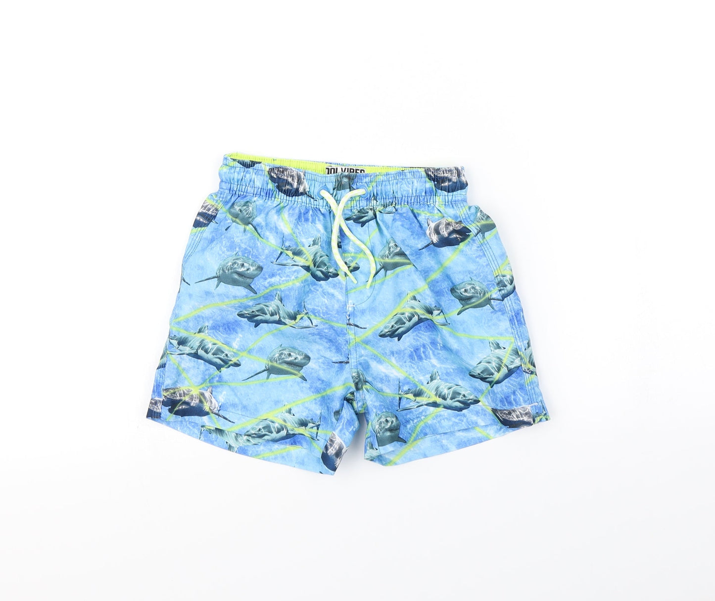Pool vibes Boys Blue Animal Print  Sweat Shorts Size 4 Years - Shark