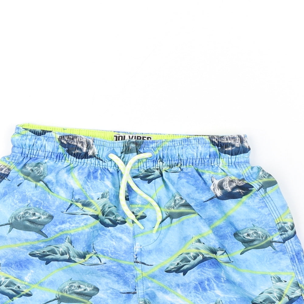 Pool vibes Boys Blue Animal Print  Sweat Shorts Size 4 Years - Shark