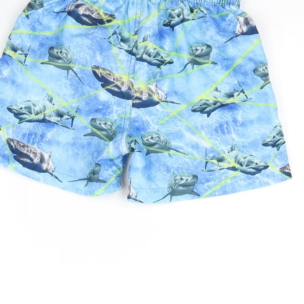 Pool vibes Boys Blue Animal Print  Sweat Shorts Size 4 Years - Shark