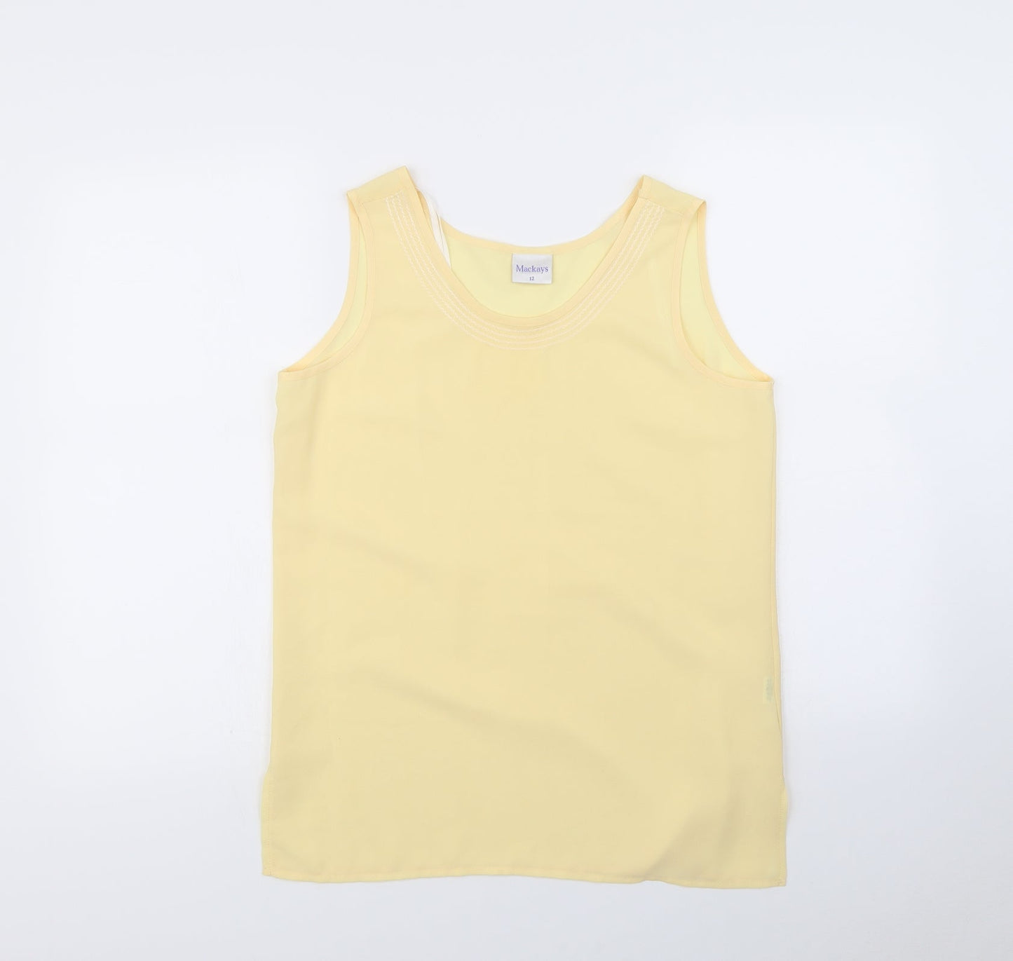 Womens UK Size 12 mackays Yellow Basic Blouse