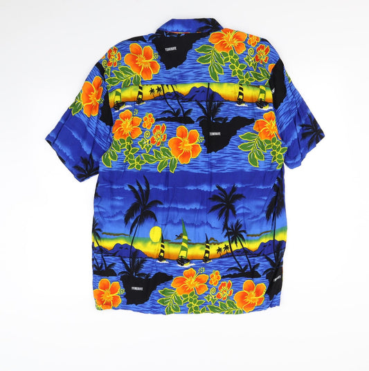 Mens UK Size S Gotcha Blue  Button-Up Short Sleeve Casual Shirt